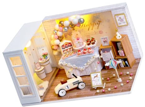 IMIKEYA Diy Miniature Hut Model Kit Handmade Wooden Cottage Toy for Creative Fun for Boy Girl Fine Motor Skills Development and Imagination Diy House Building