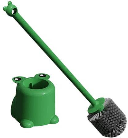UTHCLO 1satz Toilette Bürste Mit Halter Cartoon Frosch Design Langer Griff Ergonomisch Sanfte Borsten Für Effektive Reinigung Im Badezimmer Für Wc Und Gäste-wc