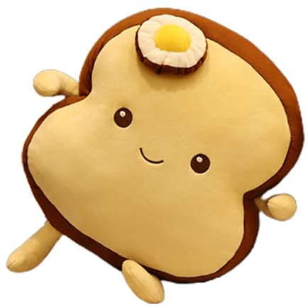Almohada de Pan Relleno - cojín de lujos de Comida, muñeca de Tostadas de Dibujos Animados | Decoración de Productos horneados , Peluche de Huevo escalfado para niños y Adultos, Accesorio para h
