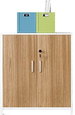 METTEOR Aktenschrank Büro-Aktenschrank Mehrschichtig Mit Schloss Druckerschrank Holzaufbewahrung Niedriger Aktenschrank Aufbewahrungsschrank, B, Groß (B Klein)