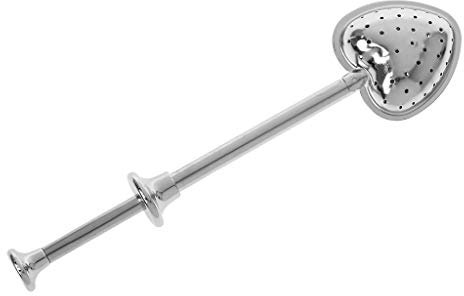 Forma de corazón de acero inoxidable hoja suelta infusor cuchara colador filtro herbal