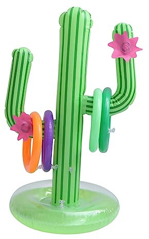 Luxshiny Aufblasbarer Kaktus Wurfring Spielzeug PVC Schwimmendes Kaktusdekor für Pool und Strandpartys Langlebig Einfach zu Entleeren und Lagern