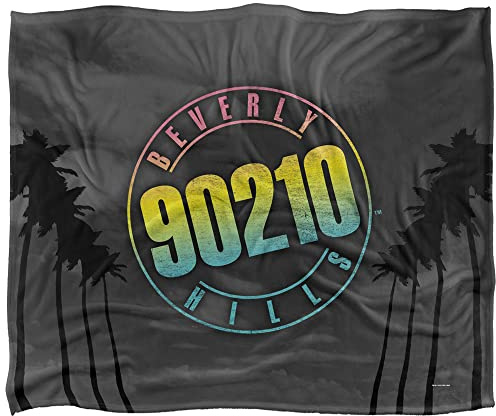 Beverly Hills 90210 Palms Logo Silky Touch Super Soft Throw Blanket 152 X 127 cm, White