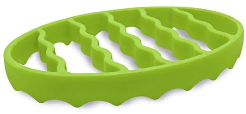 Oval Roasting Rack, 7x8x1 Silicone Roasting Rack, Food Grade, Heat-Resistant Dishwasher & Microwave Safe for Slow Cooker, Pressure Cooker, Oven & More, Green