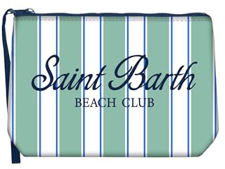 Saint Barth Mc2 Donna Pochette ALIN001-Beach Stripes Gomma Verde Chiaro Taglia Unica