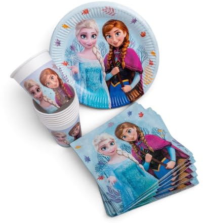 Disney Frozen Idyllic Party Tableware Set for 8 Guests (36pc) | All-in-One Convenience Bundle