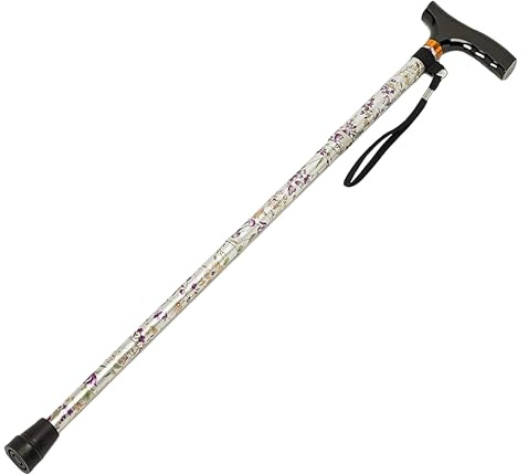 Homecraft Coloured Walking Sticks, Height-Adjustable Walking Stick for Stability and Support, Woodland Flower