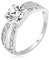 Elli Ring Damen Solitär Glamourös mit Kristall in 925 Sterling Silber