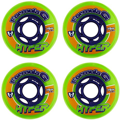 HYPER, Kit Ruote per Pattini in Linea Formula G Era, Multicolore (Neongrün/Blau), 76 mm