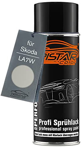 TRISTARcolor Autolack Spraydose für Skoda LA7W Brilliant Silver Metallic/Stribrna Brilliant Metallic Basislack Sprühdose 400ml