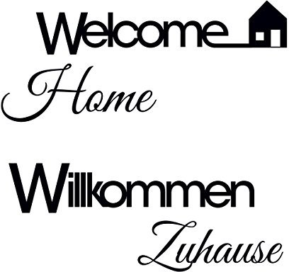 Eurographics Welcome Home I Aufkleber, Schwarz, 50 x 70 cm
