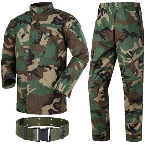 H World Shopping Taktische BDU-Kampfuniform, Jacke und Hose, Anzug für Armee, Militär, Airsoft, Paintball, Jagd, Schießen, Kriegsspiel, Wüste, Digital (AOR1