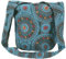GURU SHOP Sadhu Bag, Ethno Shopper, Bestickter Schulterbeutel - Petrol, Unisex - Erwachsene, Synthetisch, 30x32x20 cm