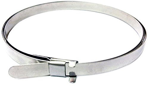 Alkan 10 x Universal vorgefertigte Edelstahlband (AISI 430) Schlauch-Bandschellen Satz L 740 mm/Spannschelle Set mit Clips/Schlauchschellenband für unsere Schlauchschellenzange