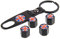 Garage-SixtySix Ventilkappen Set UK Schwarz inkl. Schlüsselanhänger