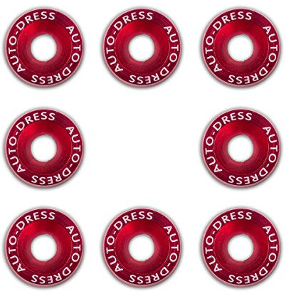 Auto-Dress M6 x 20mm Kotflügel Schrauben, Fender Washer 8er Kit/Set eloxiert in Rot