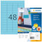 HERMA 4547 Farbige Etiketten blau, 100 Blatt, 45,7 x 21,2 mm, 48 pro A4 Bogen, 4800 Stück, selbstklebend, bedruckbar, matt, blanko Papier Farbetiketten Aufkleber
