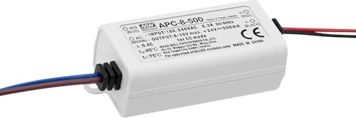 WITTKOWARE APC-8-500 CC LED-Treiber mit Anschlussleitungen, Ausgangstrom konstant 500mA 8~16V/DC), 8,0W