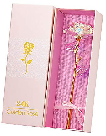 Shouyi Golde Rosen 24K Rose Geschenk Für Frauen Freundin Goldfolie Blumen als Geschenk zum Hochzeit Valentinstag Geburtstags (24K Goldfolie)