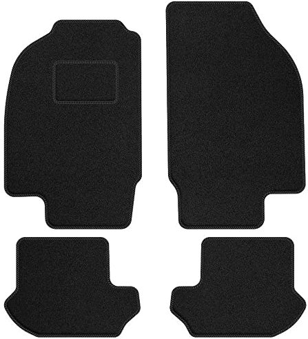 MOTOS Velours Standard Velours-Fußmatten passend für Ford Ka I 2004-2008 - Standard, Gewebt, Schwarz fußmatten Auto - Erleben Sie neuen Fahrkomfort mit einem Velours- Auto fußmatten Satz für Ihr AUT