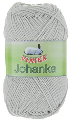 50g Strickgarn Johanka Strick-Wolle Handstrickgarn Klassikgarn Sommergarn Farbwahl, Farbe:084 hellgrau