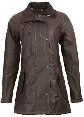 WALKER AND HAWKES Katrina - Damen Outdoor-Jacke mit 3/4-Länge - 100% gewachste Baumwolle - Braun