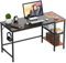 HOMIDEC Office Desk, Computer Desk With Bookshelf, 140x60x75cm, PC Study Writing Desks and Workstations with Storage Shelves for Home Office Bedroom