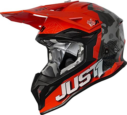 Just1 J39 Kinetic Motocross Helm, orange/schwarz, XS (53/54)