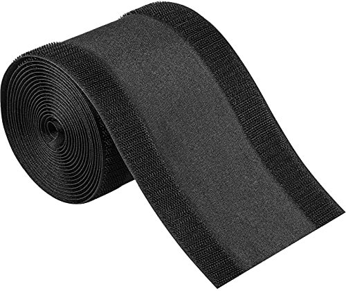 WILLBOND Kabel Griffleiste Boden Schwarz Kabel Griff Leiste Kabel Abdeckung Kabel Schützen Kabelschutz Kabel Management 4 Zoll Breite x 10 Feet(3M) Länge - Schwarz Kommerziell Büro Teppich (10 Feet)