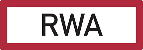 Dreifke® Aufkleber Feuerwehrschild, RWA (Rauch- und Wärmeabzug) - DIN 4066 Folie selbstklebend 297x105mm