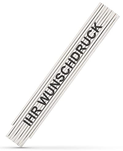 #teamludorf Zollstock 2m Weiß 10 Stück personalisiert mit Namen im UV-Druck - Gliedermaßstab bedruckt - Werkzeug Geschenk Männer - Zollstock personalisiert Name - Vatertag Opa