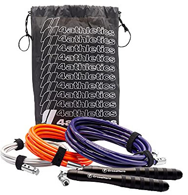 4athletics Premium Springseil Schweres Premium Springseil zum Ganzkörpertraining (M - Bis Größe 179 Cm)