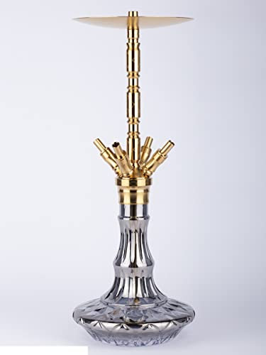 WD Hookah Shisha Wasserpfeife Gold G30G-24 Shiny Grey