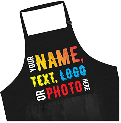 lepni.me Premium Personalisierte Schürzen für Frauen oder Männer Koch Name, Foto oder Logo Paare Geschenke für BBQ, Backen, Kochen oder Zeichnung