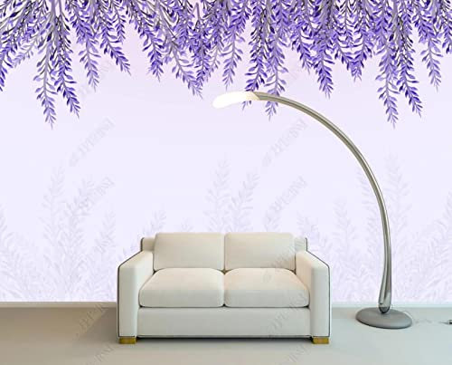 Papier Peint 3D Intissé Violet Lavande Papier Peint Panoramique 3D Moderne Décoration Murale