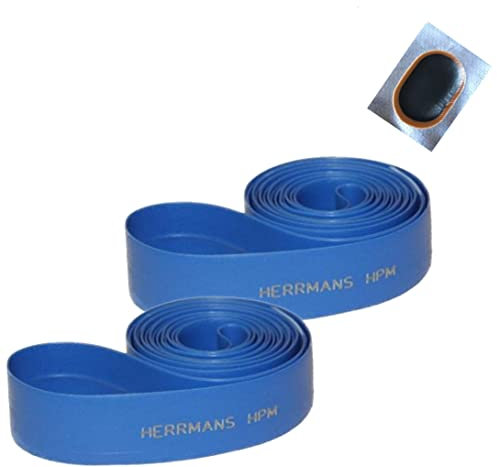 2 x Herrmans Fahrrad HPM Felgenband Blau 28 x 14 mm inkl. Schlauchflicken