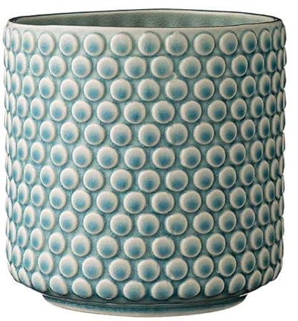 Nordring Pot de Fleur Dotty - Pots de Fleurs décoratifs Couleur pour intérieur Style rétro créatif L (15,5 cm ø), Leu Ciel, Céramique