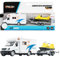 Toi-Toys Camper mit Schneemobil Anhänger - Spielzeugauto ab 3 Jahre - Wohnwagen Spielzeug & Schneefahrzeug - Rückzugmotor