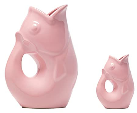 Gurgle Pot Fischkrüge, Pink Groß und Baby GurglePot – Perfekt Zusammen