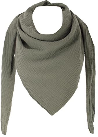 FASHION YOU WANT XXL Tuch 23 Farben Farbwahl Halstuch Musselintuch Musselin Damen Damenhalstuch Dreieckstuch Schal Herren Männer Frauen Herrenhalstuch Dreieckig leicht (einlagig)) (khaki)