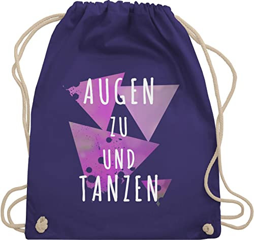 Turnbeutel Rucksack - Festival Zubehör - Augen zu und Tanzen lila - Unisize - Lila - festival-bag festivalbeutel konzert tanz beutelrucksäcke tasche für tänzer festivaltasche festivals dance
