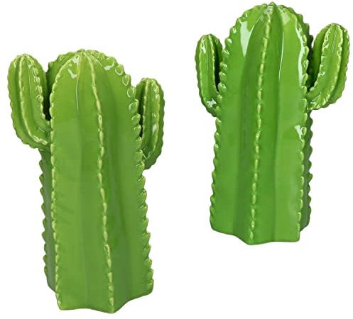 Ritzenhoff & Breker 2er Set Deko-Kaktus Cereus hellgrün I Höhe 16 cm I aus Porzellan I Dekoration für drinnen I Deko-Figur
