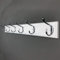 lomejii Porte-manteau mural bois blanc avec 6 crochets argentés, 70 cm longueur, patère mural pour manteau, chapeau, sac, grande portemanteau moderne pour entrée, couloir, chambre à coucher