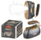 SALAV® Retro Edition Duopress - Vaporizador de mano y plancha, placa de cerámica, 1000 vatios de vapor, elimina las arrugas en la ropa, estilo clásico, sin vapor, titanio