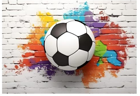 Papel Pintado Infantil Fútbol Juventud Graffiti 3D - Incluye Pegamento - Fotomurales Pared Tejido No Tejido Decorativos Murales Fotográfico XXL Moderno Decoración de Paredes (368x254 cm)
