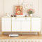 Caldion Sideboard Wohnzimmer mit 4 Türen und 1 Schublade,Komodenschrank mit Verstellbare Einlegboden,Küchenschrank mit Metallbeine für Eingang,Küche,Esszimmer,Weiß,160 * 40 * 80cm