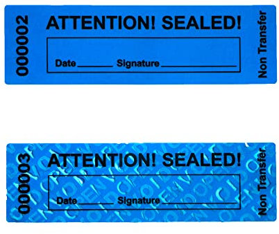 Stempel evident – Voide, versiegelter Garantieaufkleber, Sicherheitsetikett 25 x 85 mm (blau)