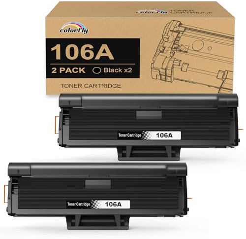 colorfly 106A W1106A Toner Kompatibel für 106A Toner Schwarz für Laser MFP 135wg Toner für Laser 107w 107a 107r MFP 137fwg 137fnw 135w 135a 135r (Schwarz, 2er-Pack)