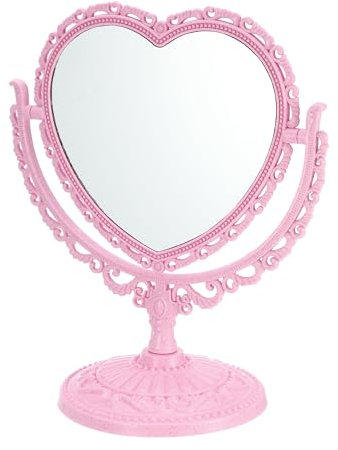 VOCOSTE Miroir De Maquillage En Forme De Cœur, Rotation À 360° Pour Femmes Rose