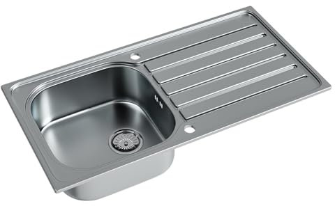 Liquida NR965SS 1.0 Bowl Reversible Inset Stainless Steel Kitchen Sink & Waste
